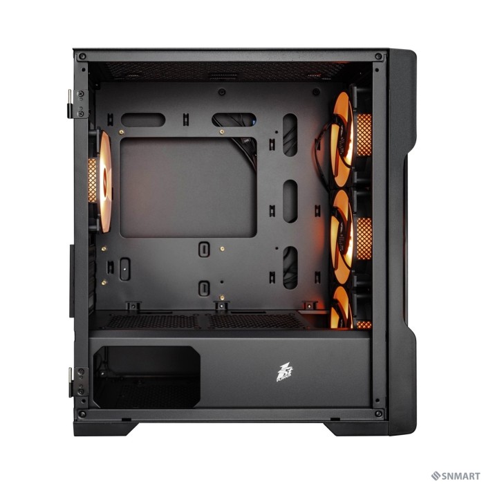 1STPLAYER Корпус TRILOBITE T3 Black / mATX, TG / 4x 120mm LED fans inc. / T3-BK-4F1