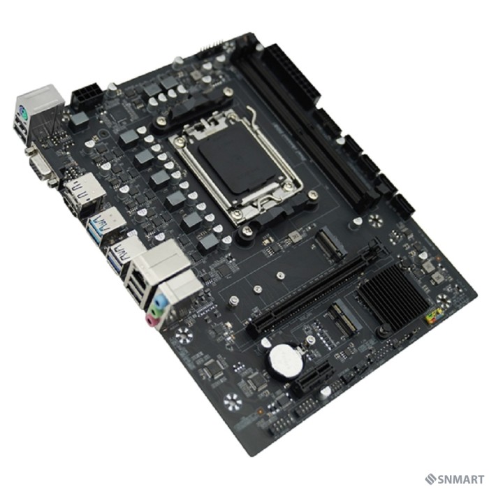 AFOX B650D5-MA-V2 (Socket AM5, mATX, 2*DDR5(64Gb), VGA+ HDMI+DP, 4*SATA3, 1*M.2, 1*PCIEx16/1*PCIEx1,  5*USB 2.0, 2*USB 3.0, 1 x PS/2,  LAN 1*1G, RTL)