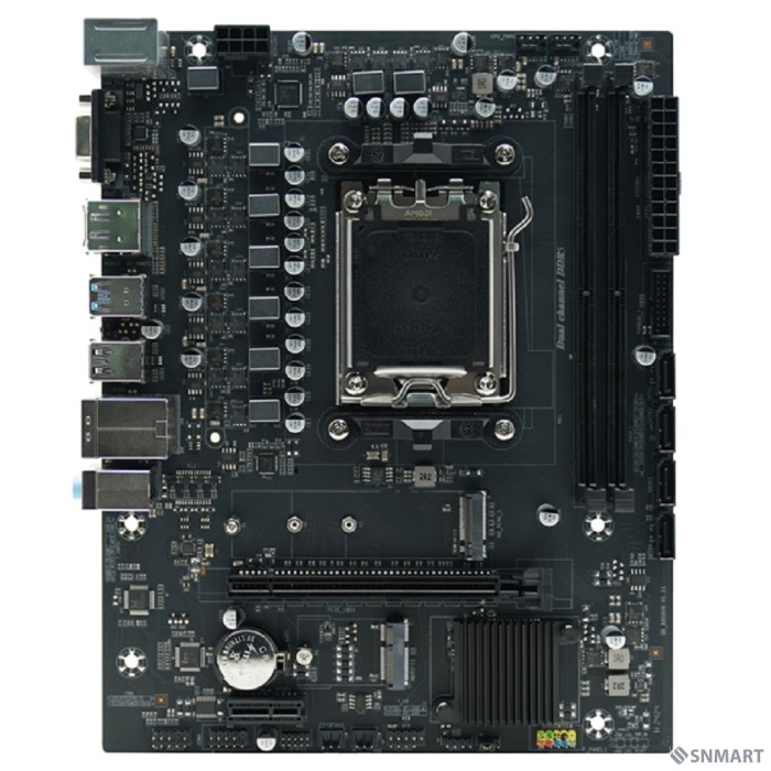 AFOX B650D5-MA-V2 (Socket AM5, mATX, 2*DDR5(64Gb), VGA+ HDMI+DP, 4*SATA3, 1*M.2, 1*PCIEx16/1*PCIEx1,  5*USB 2.0, 2*USB 3.0, 1 x PS/2,  LAN 1*1G, RTL)