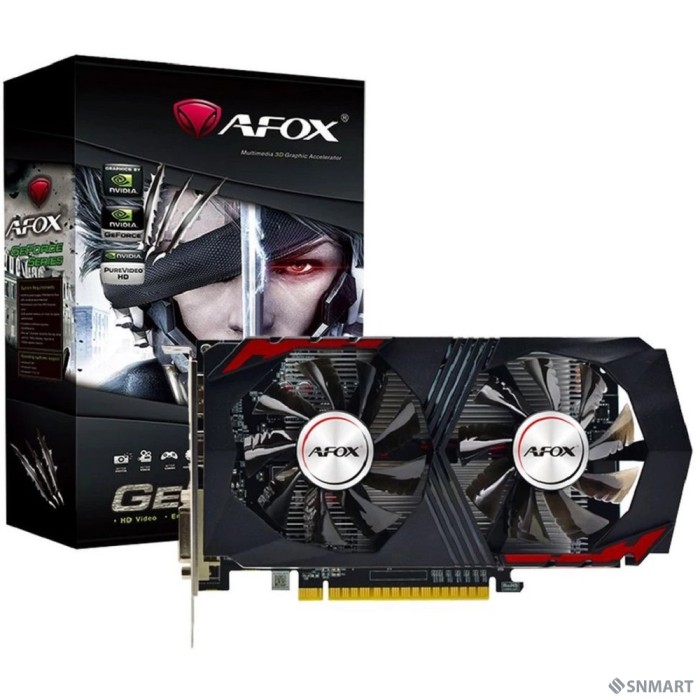 Видеокарта AFOX Geforce GTX1050Ti 4GB GAMING GDDR5 128Bit  DP/DVI/HDMI ATX Dual Fan (AF1050TI-4096D5H2-V6) RTL