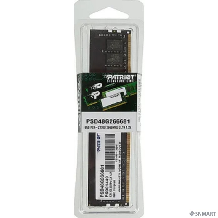 Patriot DDR4 DIMM 8GB PSD48G266681 PC4-21300, 2666MHz