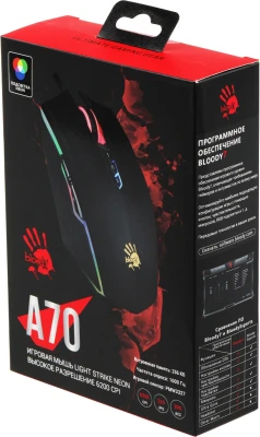 Мышь A4Tech Bloody A70 черный оптическая (6200dpi) USB (8but)