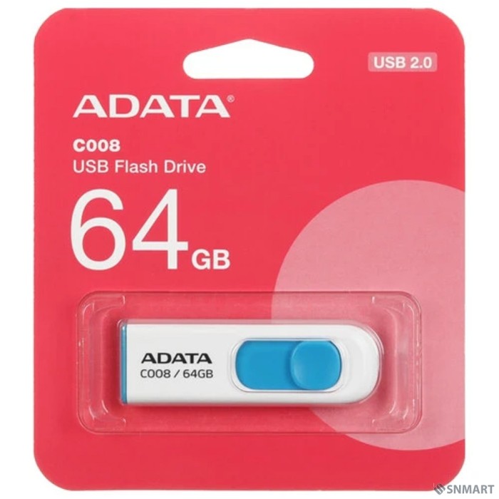 A-DATA Flash Drive 64Gb С008 AC008-64G-RWE [USB2.0, White]