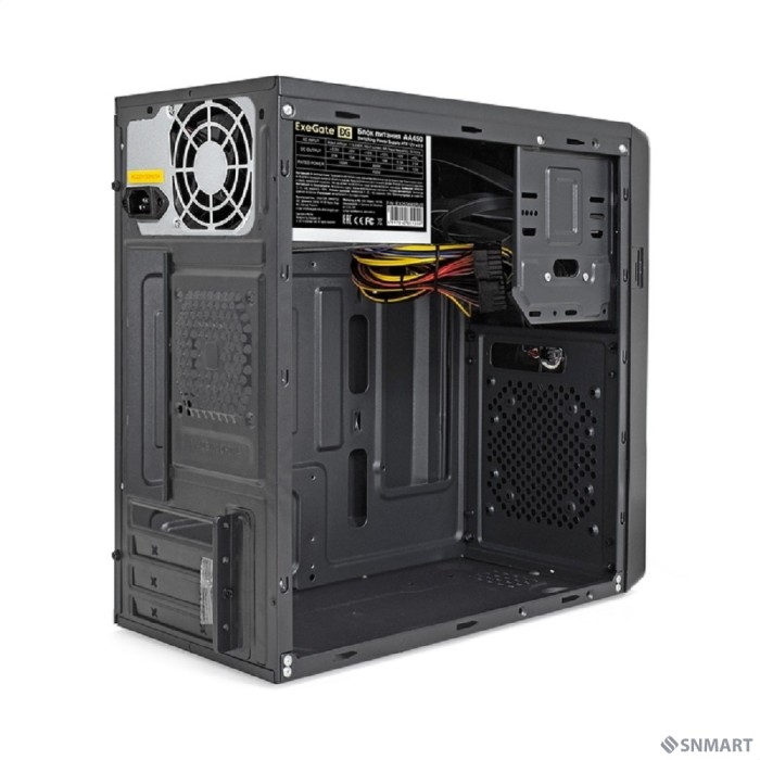 Exegate EX286426RUS Корпус Minitower ExeGate BA-309-450W-8 (mATX, БП AA450 с вент. 8см, 2*USB, HD аудио, черный)