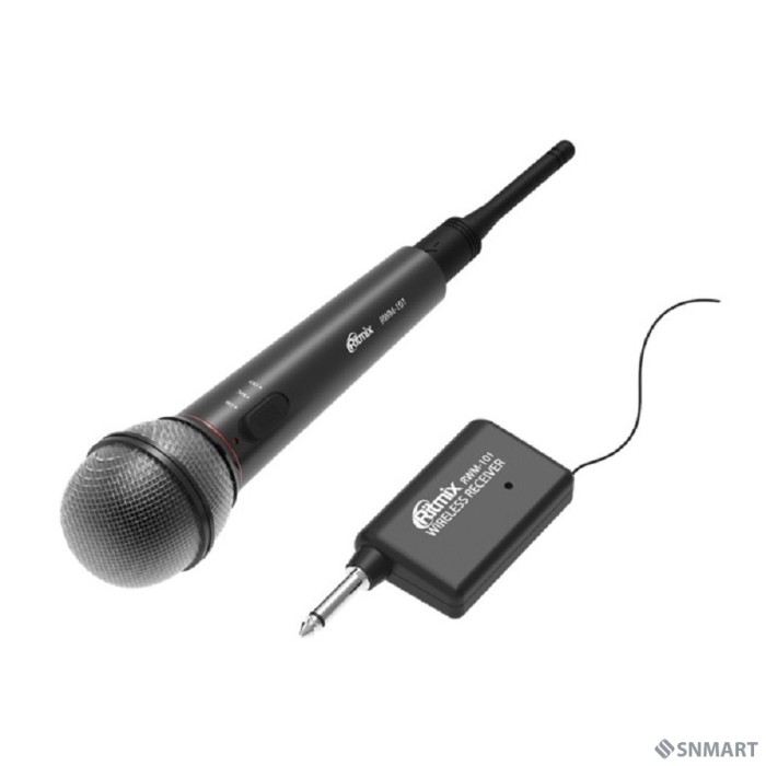 RITMIX RWM-101 black [ 85 дБ, максимальная девиация: ± 30 КГц, переключатель вкл./выкл., 3 pin XLR - Jack 6.3 mm, 3 м, питание микрофона: 1,5 В (постоянный ток DC, батарейки АА)]