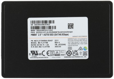 Накопитель SSD Samsung SATA-III 1920GB MZ7L31T9HBNA-00A07 PM897 2.5&quot; 3 DWPD OEM