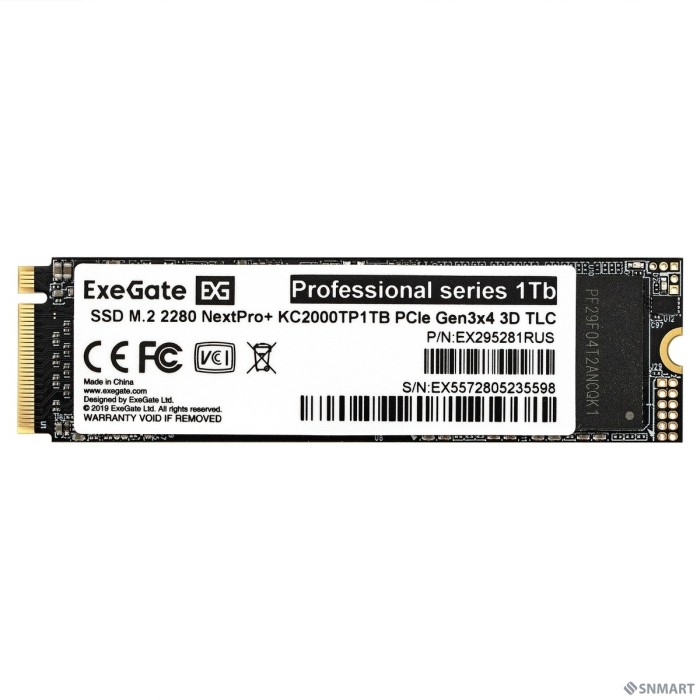 Exegate SSD M.2 2280 1Tb ExeGate NextPro+ KC2000TP1TB (PCIe Gen3x4, NVMe, 22x80mm, 3D TLC) [EX295281RUS]