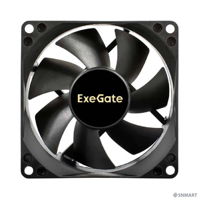 Exegate EX297043RUS Вентилятор 12В DC ExeGate ExtraSilent ES08025S3P (80x80x25 мм, Sleeve bearing (подшипник скольжения), 3pin, 2100RPM, 21dBA)
