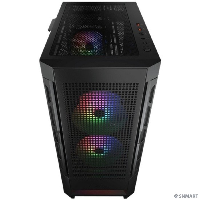 Cougar Airface RGB Black, 2х140мм + 1x120mm ARGB Fan, ARGB Fan Hub, без БП, черный, ATX