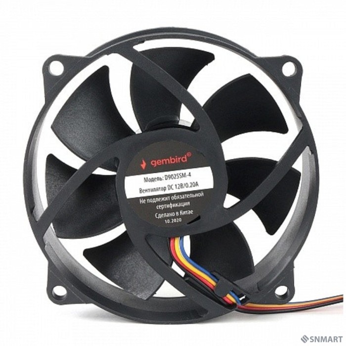 Gembird Вентилятор для корпуса 90x90x25, втулка, 4 pin, провод 30 см (D9025SM-4)