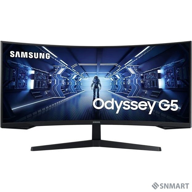 LCD Samsung 34" C34G55TWWI черный [VA 3440x1440 165Hz 1ms 8bit 21:9 250cd 2500:1 178/178 HDMI2.0 DisplayPort1.4 FreeSync(Prem)]