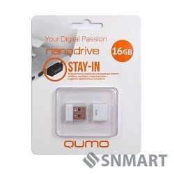 USB 2.0 QUMO 16GB NANO [QM16GUD-NANO-W] White