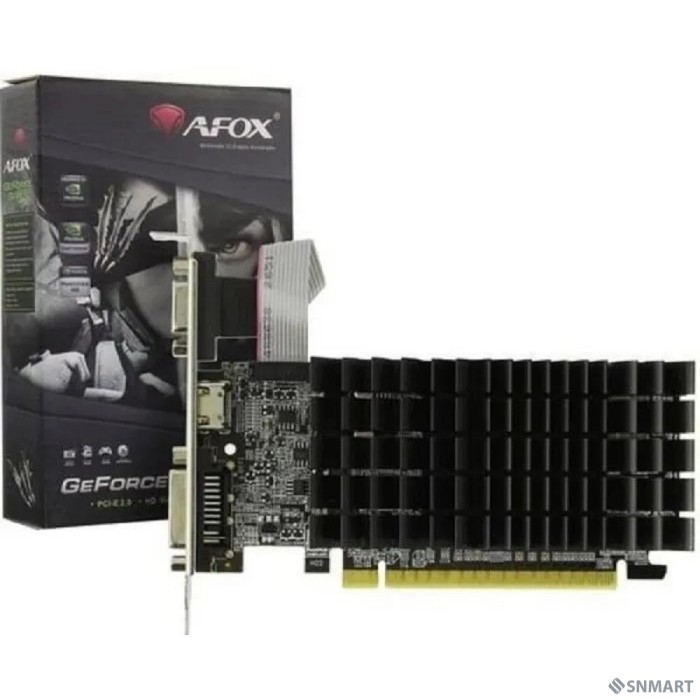 Видеокарта AFOX Geforce G210 LP 1GB, DDR3 64-bit, VGA/DVI/HDMI  Fan (AF210-1024D3L5) RTL