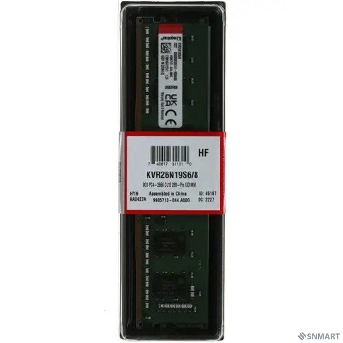 Kingston DDR4 DIMM 8GB KVR26N19S6/8 PC4-21300, 2666MHz, CL19