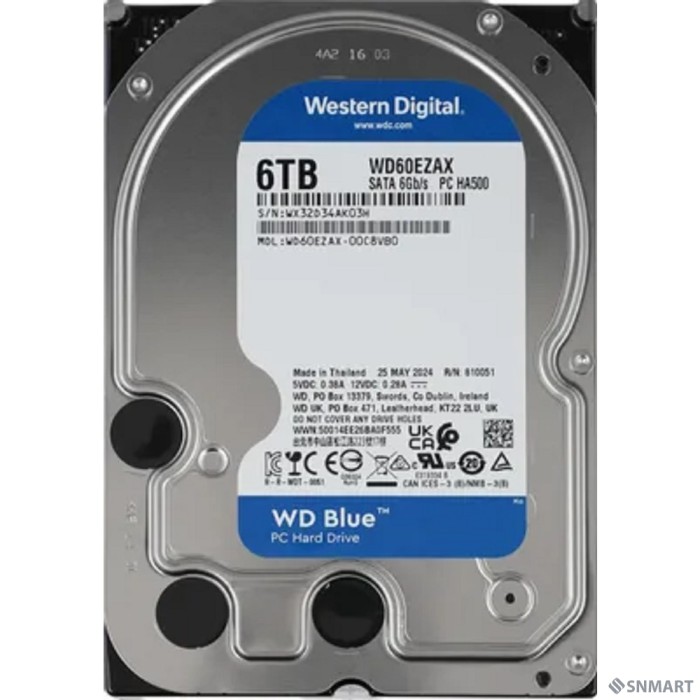 6TB WD Blue (WD60EZAX) [Serial ATA III, 5400 rpm, 256Mb buffer]