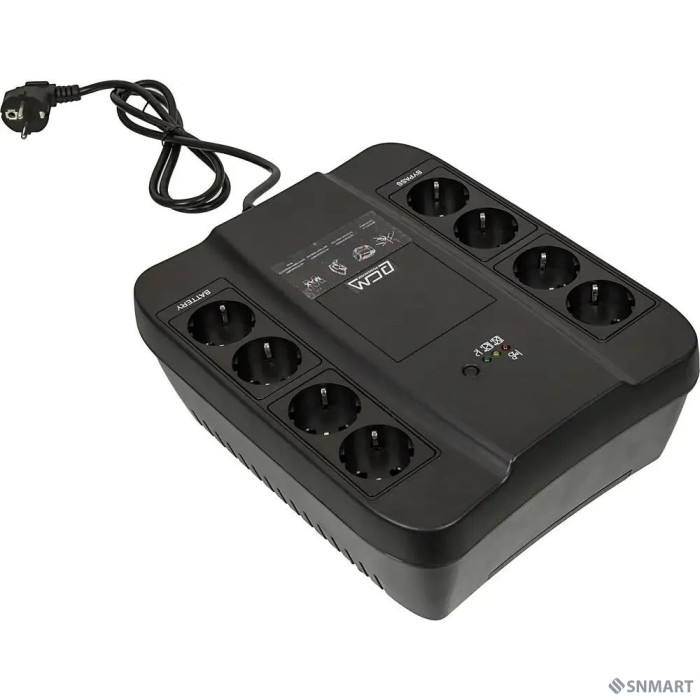 PowerCom Spider SPD-850N ИБП [OffLine, 850VA/510W, Tower, 8xEURO: 4 с резервным питанием, 4 с фильтрацией] (332715)