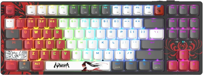 Клавиатура A4Tech Bloody WS87 механическая серый/красный USB for gamer LED (WS87)