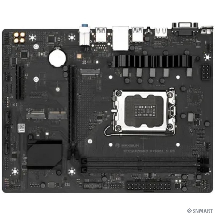 MAXSUN MS-Challenger B760M-N D5 V2 (Socket 1700, mATX, 2*DDR5, VGA/HDMI, 3*SATA3, 2*M.2, 1xPCI-E x16 /1xPCI-E x4, 4*USB 2.0,  2*USB 3.2 Gen1 , LAN 1*1G,  RTL)