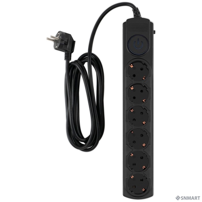 Ippon Сетевой фильтр BK-6-EU-3-10-B, 3м, черный